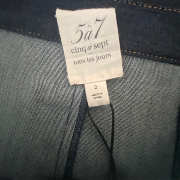 NWT CINQ À SEPT Vivien Heart Pocket Denim Skirt In Indigo Size 2 - Picture 5 of 6